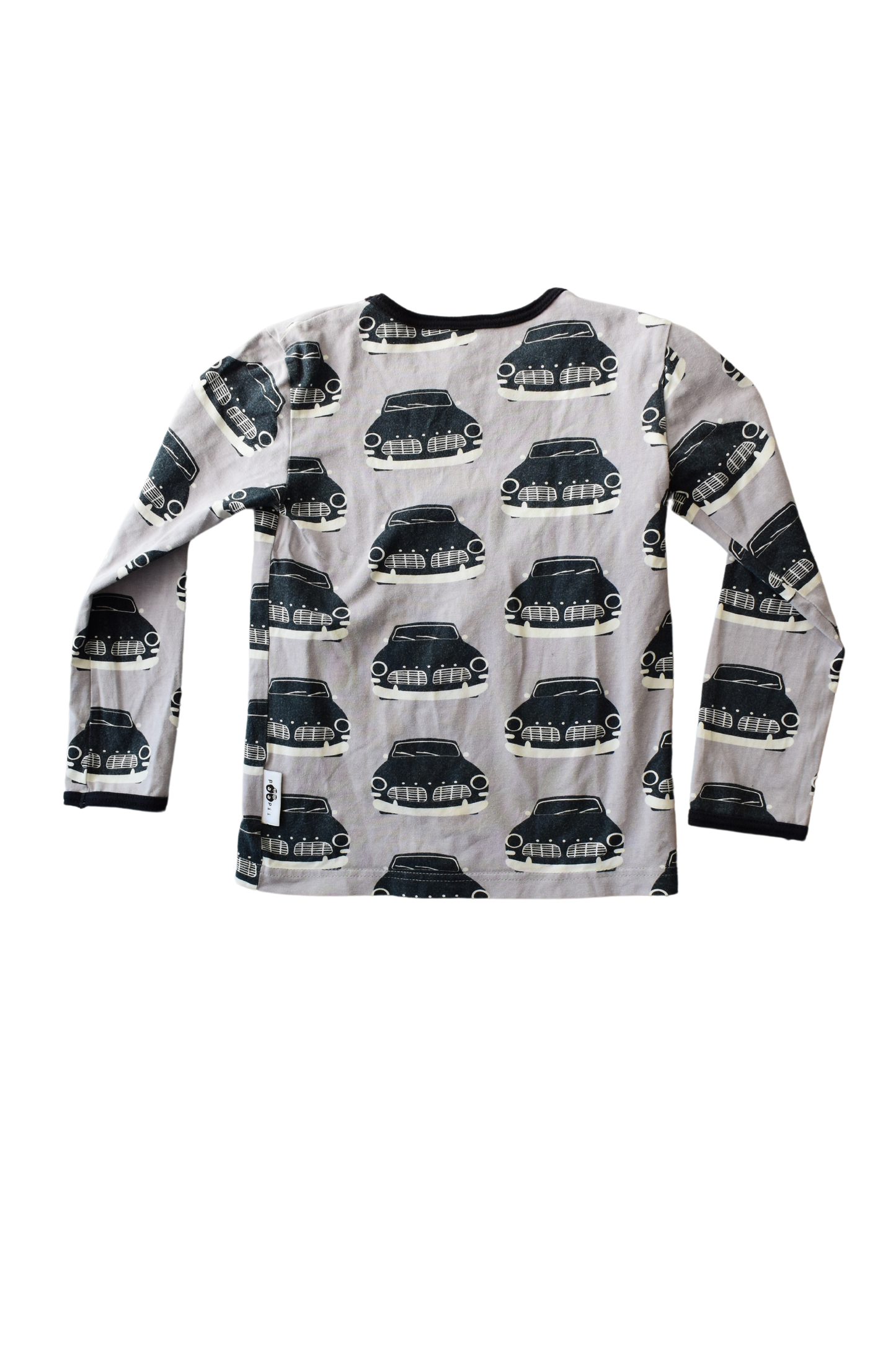 Autokuvioitu-mustavalkoinen-lasten-pitkähihainen-trikoopaita-paapii