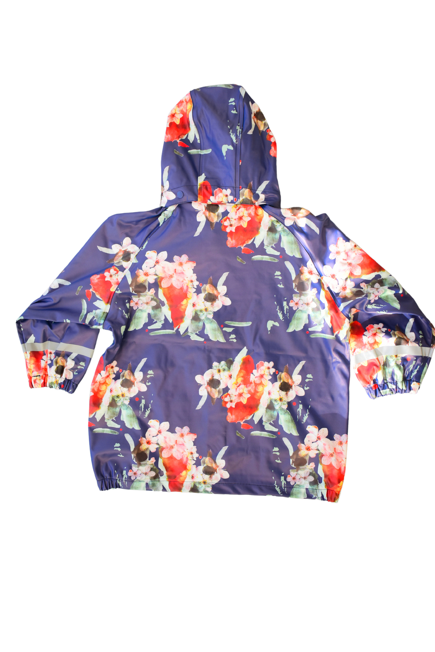 kukkakuvioitu-tummansininen-sadetakki-kaiko